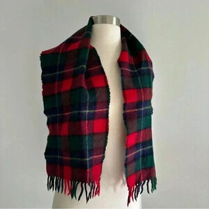 Vintage Monsieur Givenchy Plaid Scarf 100% Pure New Wool